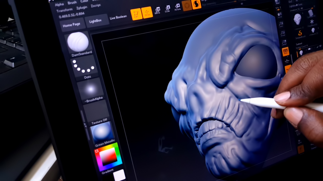 running zbrush on ipad pro